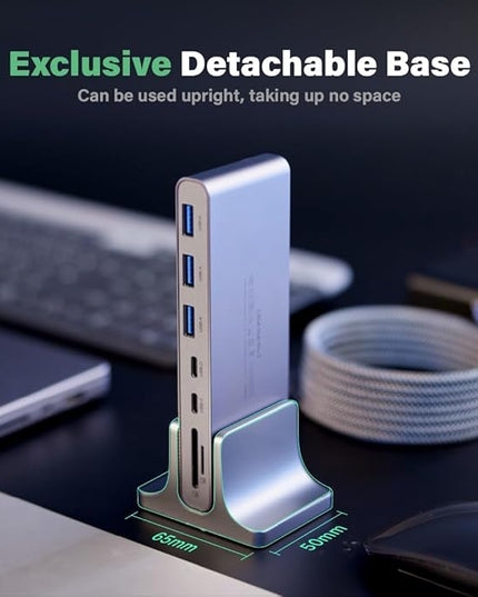 ADAM elements Mac & Laptop USB-C Hub/Docking Station – HUB Pro S USB-C 12-in-1 Multi-Ports Hub for M3/M2/M1 Mac & iPad/Laptop