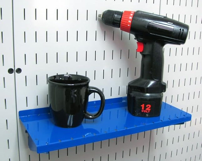 Wall Control Shelf 6in Deep Pegboard Shelf Assembly Pegboard and Slotted Tool Board - Blue