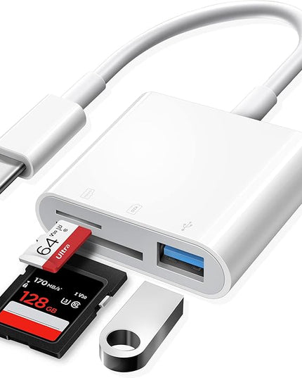 USB C SD Card Reader, Oyuiasle USB C to SD Card for iPhone 15 16/iPad/Mac/Laptop, USB-C/Type C Memory Card Adapter for iMac, iPad Pro Air Mini, MacBook Pro Air,Galaxy,MicroSD/SD