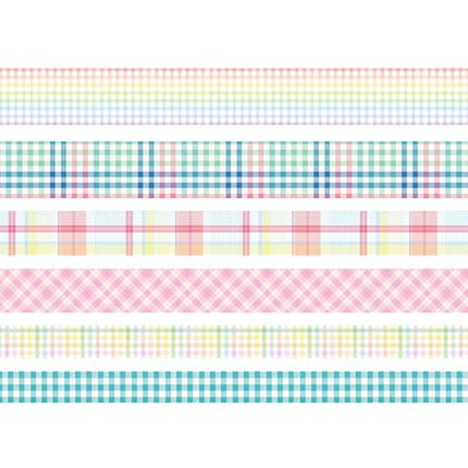 YUBBAEX 6 Rolls Plaid Washi Tape Set Basic Grid Masking Decorative Tapes for Arts, DIY Crafts, Journals, Planners, Scrapbooking, Wrapping (Rainbow Plaid)