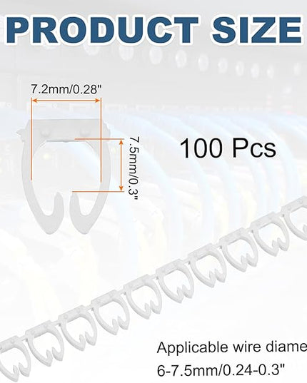 MECCANIXITY 100Pcs Wire Label, 0-9 Digital Cable Labels Tags M-3 Type Cable Numbers Markers for Identification Troubleshooting Maintenance of Wires, White