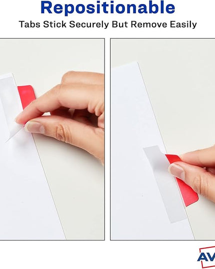 Avery Margin Ultra Tabs, 2.5" x 1", 2-Side Writable, Assorted Colors, 24 Repositionable Page Tabs (74768)