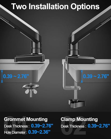 Dual Monitor Arm for 17-32 Inch Computer Screens, 22lbs per Arm, Full Motion Monitor Desk Mounts for 2 Monitors, Gas Spring Desk Mount, VESA Mount, Freelift Pro