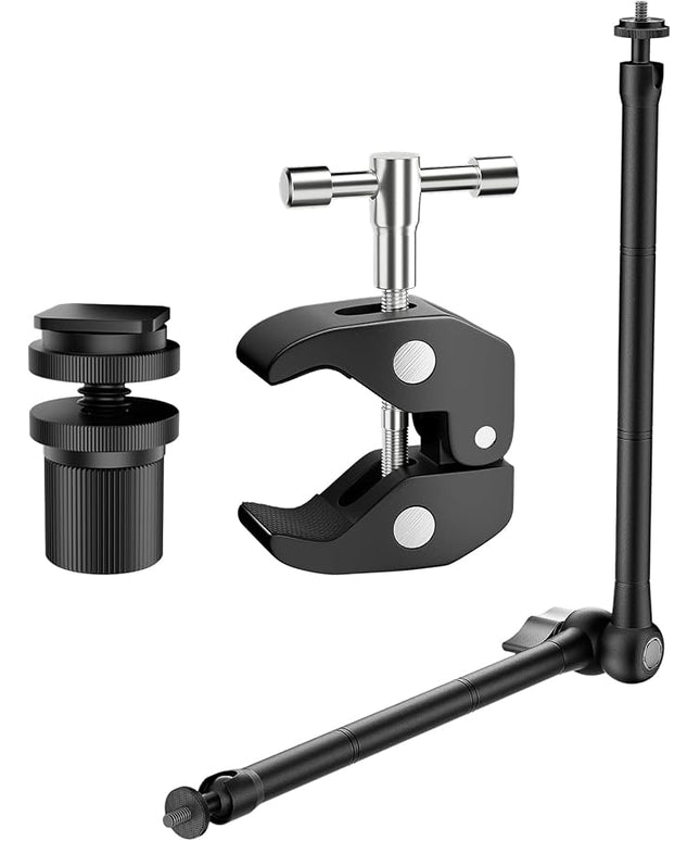 EMART 22inch Articulating Magic Arm Camera Mount with Super Clamp, Friction Power Adjustable Camera Mounts & Clamps with Magicarm and Cold Shoe for Photography/Videography/Webcam/Flash Light