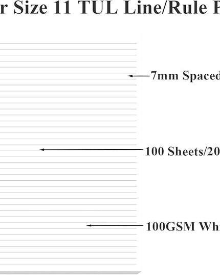 (3-Pack) Letter Size Discbound Refill Paper, 11 Disc Paper Refill for Note-Taking System Discbound Planner, 300Sheets / 600Pages Discbound Paper, 100gsm, White, 8.5'' x 11''