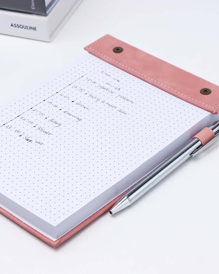 Mogoostry A5 Dot Planning Pads 5.9" x 8" Planner To Do List Memo Note Pads Screw Binding Writing Paperboard Notepad, 100 Sheets per Pack, Pink