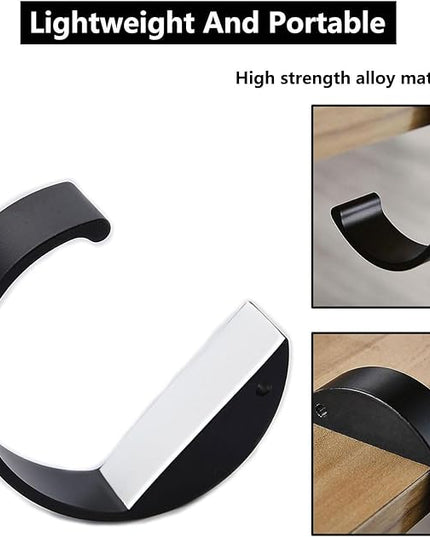 KISOY 2PCS C Shape Purse Hook for Table Handbag Hanger for Desk Heavy Duty Purse Hook Bag Holder Made of high-Strength Alloy Materials Hanger Various Heavy Items Desk Hook (C Shape(2 Black))