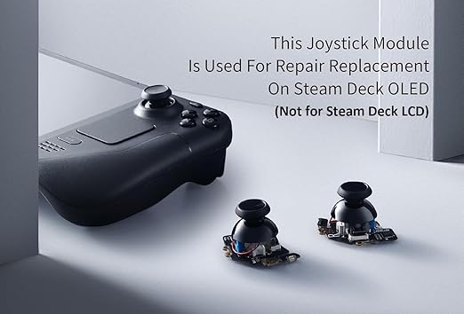 GuliKit Hall Effect Joystick Module For Steam Deck OLED, Electromagnetic Thumbstick Replacement with Original Touch Sensing, No Soldering, One-Key Calibration,Joysticks with Caps(Not for LCD)