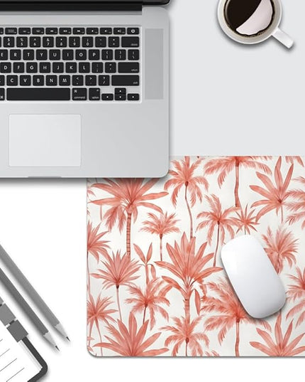Perfect Paradise Tropical Palm Tree Floral Square Mouse pad, Texture, Waterproof, Anti Slip Rubber Base, Computer Mouse pad