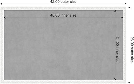 Amanti Art White Framed Magnetic Board 26x42 Large Vision Board for use with Magnets, 100% Metal Sheet to Display Items as Office Decor or for Home Organization in mudroom, Kitchen or Kids Room