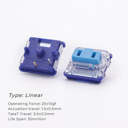 Kailh PG1350 Choc V1 Low Profile Keyboard Switches,5-Pin 20-70gf,Kailh Choc V1 Switch clicky&Linear and Tactile for Chocolate Mechanical Gaming Keyboard,Built-in LED Slot (Blue-35Pcs)