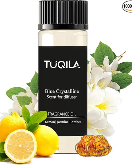 Waterless Essential Oil 20ml Blue Crystalline Hotel Scent- Lemon, Bergamot, Ocean, Jasmine, Amber& Musk Fragrance for Home, Hotel, Office, Car Aroma Scent Oils for Diffusers