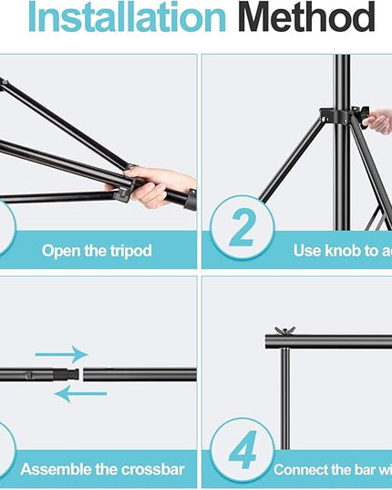 EMART Heavy Duty Background Stand, 9.2 x 10ft Adjustable Backdrop Support System Kit with Carry Bag for Photography