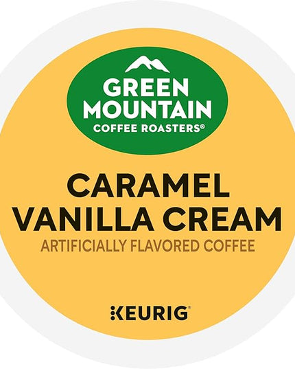 Green Mountain Coffee Roasters Caramel Vanilla Cream, Single-Serve Keurig K-Cup Pods, Flavored Light Roast Coffee Pods, 48 Count