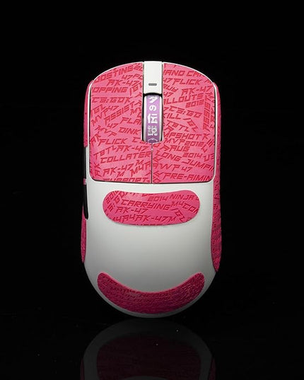 Gamer Mouse Grip Tape Sticker for VGN Dragonfly R1 Pro MAX VXE on Slip Suck Sweat Pre Cut Easy Install CS Letter Pink