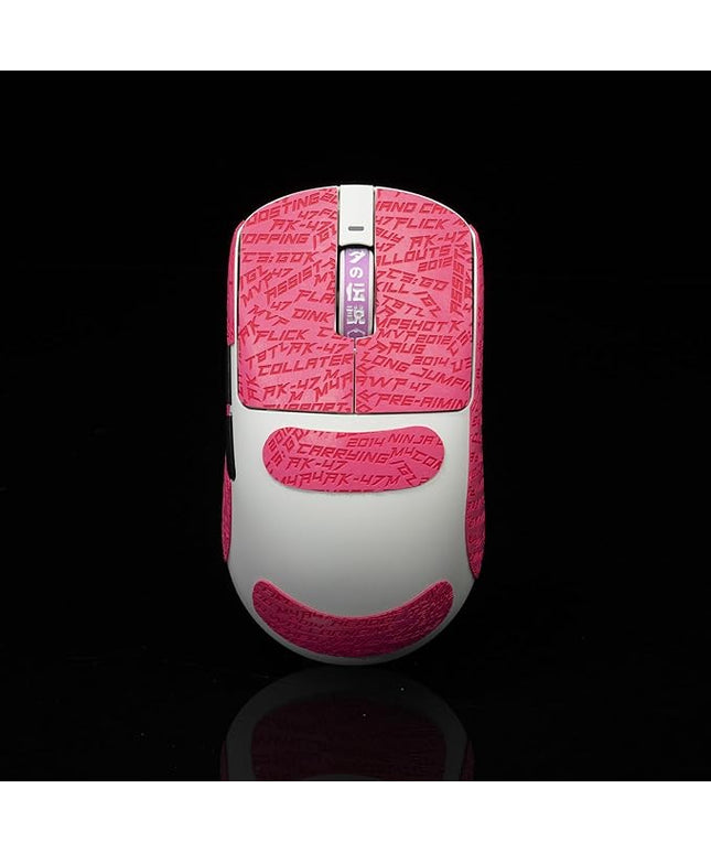 Gamer Mouse Grip Tape Sticker for VGN Dragonfly R1 Pro MAX VXE on Slip Suck Sweat Pre Cut Easy Install CS Letter Pink