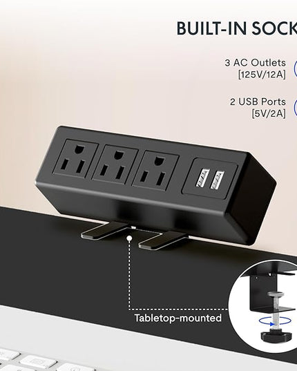 FLEXISPOT EN2 Whole-Piece Standing Desk with Clamp Power Strip, 48 x 24'' Electric Stand Up Height Adjustable Desk with Cable Management (Black + 48" Mohagany Top, 2 Packages)