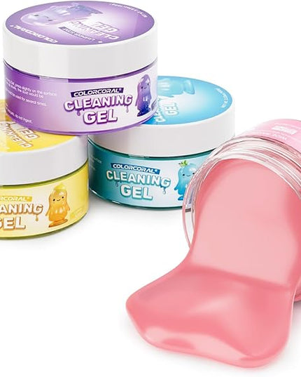 Car Cleaning Gel Reusable 4Pack - Dust Cleaning Putty Keyboard Slime for Car Interior Air Vent Cleaner, Auto Detailing Tools Accessories, Dust Remover Gifts for Men Women,Cleanings Gadgets,400g