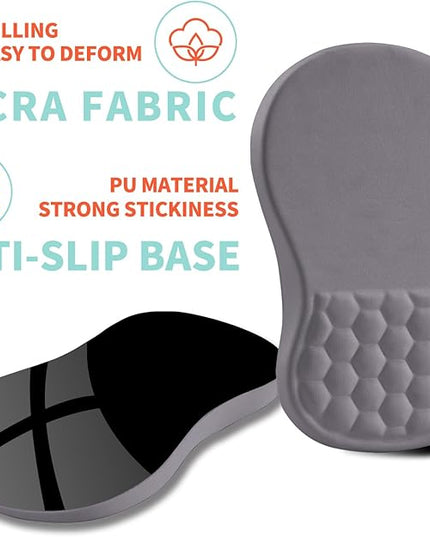 Ergonomic Mouse Pad Wrist Support with Memory Foam Massage Bulge, Carpal Tunnel Pain Relief Mousepad Wrist Rest for Mouse(12x8 inch, Silver Gray Light Purple)
