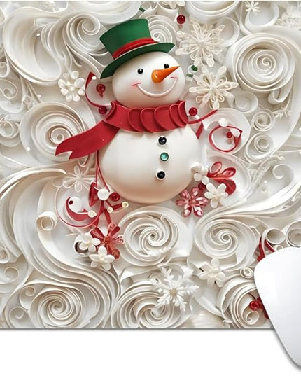 Christmas in The Snow Square Mouse pad, Texture, Waterproof, Anti Slip Rubber Base, Computer Mouse pad, Laptop Mouse pad