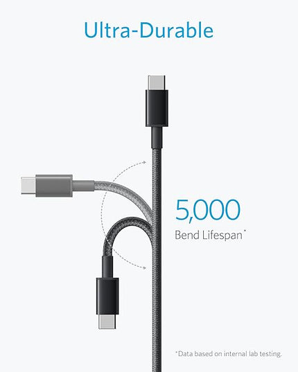 Anker Cable [5 Pack, 6FT], USB A to USB C Cable for iPhone 17 Series,Samsung Galaxy S10 S10+, LG V30, Beats Fit Pro and More (Black)