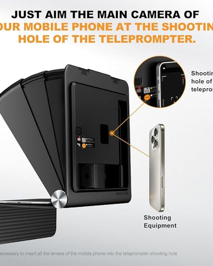 LENSGO Teleprompter for iPhone ipad Smartphone,7.9’’ Mini Portable Prompter with Remote Control,APP Compatible with iOS/Android for YouTube, Zoom, Twitch, Online Teaching,Vlogger,Live Streaming