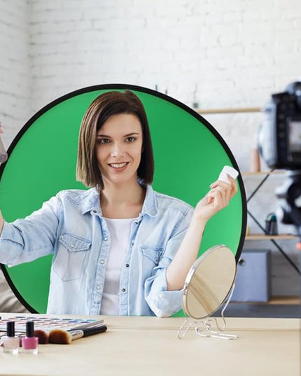 1 PC Green Screen Background, Nylon Background Screen Portable Foldable Backdrop for Live Streaming, Chair Photo Studio Solid (Green, 75cm，only Screen,NO Stand)