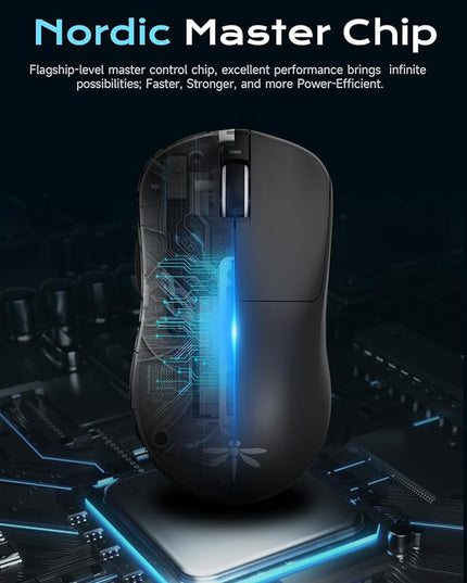 VGN Esports Wireless Gaming Mouse, 49g Ultra-Lightweight Gamer Mouse Wireless, 26K DPI Optical Sensor, 6 Programmable Buttons, 4K Polling, 75Hrs Battery Life, 3 Connection Modes Gaming Mice for PC/Mac
