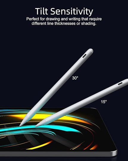 Stylus Pen for iPad 6th-11th Generation-2X Fast Charge Active Pencil Compatible with 2018-2025 Apple iPad Pro 11"/12.9"/M4, iPad Air 3/4/5/M2/M3,iPad mini 5/6 Gen-White
