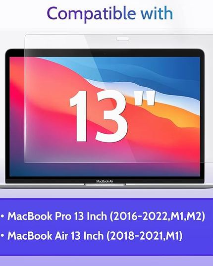 Peslv 3-Pack Anti Blue Light Screen Protector for MacBook Pro 13 Inch(2016-2022,M1,M2)&MacBook Air 13In(2018-2021,M1), 13.3" Mac Laptop Glare Filter Uv Blocker Shield Cover Eye Protection Film