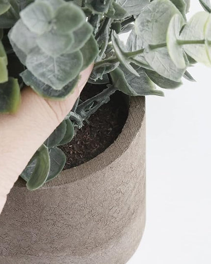 Fake Plants,3 Pack Small Artificial Plants Indoor Mini Potted Faux Plants For Home Decor,Eucalyptus Greenery Plastic Green Grass Fake Plants for Shelves Desk Bathroom Bedroom Farmhouse Shelf Decor