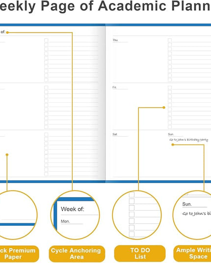 Academic Planner for 2026 or Anytime – 8.5" x 11" Undated Weekly Student Planner For Homeschool, High School, College & Nursing Students, 200 Pages, Blue