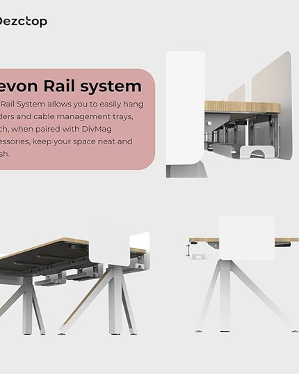 DEZCTOP Revon Pro Electric Standing Desk, 59" x 31.5" Large Work Surface, Height Adjustable (27.6"-47.2"), Sturdy Keel Frame, with Magnetic Modular System, Anti-Collision, Oak for Home Office