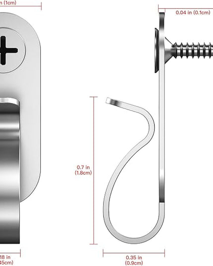 Lewufe String Lights Hanger Hooks Stainless Steel, Outdoor Screw Hooks for Christmas Party Easy Release Wire and Fairy Led Lights, 40 Packs