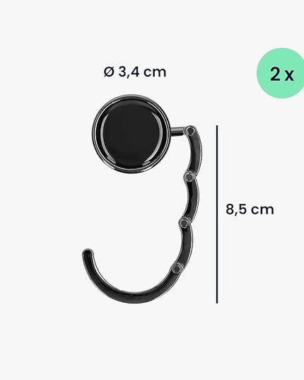 kwmobile Purse Hanger for Table (Set of 2) - Purse Hook for Table - Folding Handbag Hanger - Portable Bag Holder