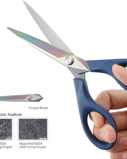 LIVINGO Scissors 7 Inch All Purpose Titanium Scissors Bulk 2 Pack, Left/Right Handed, Forged Stainless Steel Sharp Blade Shears Multipurpose for Home Offce School Student Sewing Fabric Craft Supplies