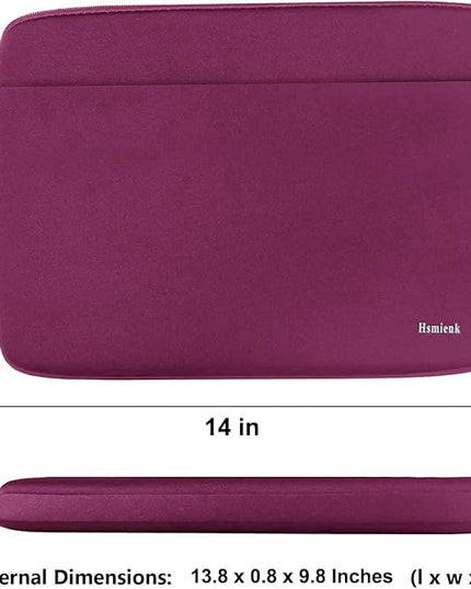 Laptop Case 14 inch, Shockproof Protective Notebook Cover Bag with Accessory Pocket, Carrying Laptop Sleeve Compatible for MacBook HP Lenovo Dell Asus Acer, Rose Red