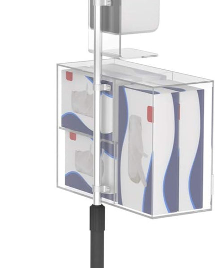 Compact Security Stand - CTA Secure Gooseneck Floor Stand with Sanitizing Station & Automatic Soap Dispenser for, iPad 7th/ 8th/ 9th Gen 10.2" & Other 7-13" Tablets (PAD-SCGSST)