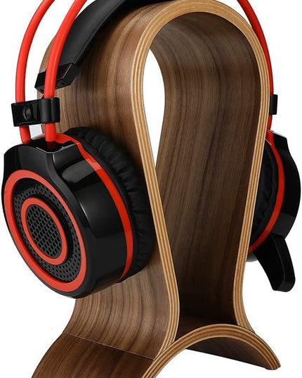 Headphone Stand Wood, Headset Stand for Desk, Walnut Gaming Headphone Holder Compatible for Sennheiser, Bose, Beats, Razer, AKG, Airpod Max, HyperX, Sony PS4 et.