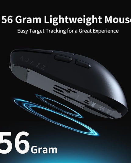 AJ159PRO 8Khz Bluetooth/2.4G/Wired 56G Lightweight Gaming Mouse with Magnetic Charging Dock, PAW3395 Sensor 26KDPI, Huanuo 100 Million Click, 100% ETFE Foot Pad & 8Khz Receiver
