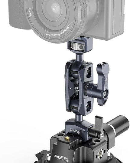 SMALLRIG 4" Camera Suction Mount with Ball Head Magic Arm, Car Mount for Lightweight Camera/Action Camera/Phone, Air Pump Vacuum Suction Cup, Max Load 3kg/6.6 Pound - 4236