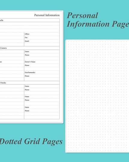 Daily Planner Undated - B5 To Do List Notebook Hourly Schedules, Spiral Appointment Planner for Women and Men, PVC Hardcover, Inner Pocket, Elastic Closure, 7" x 10", Teal Flowers