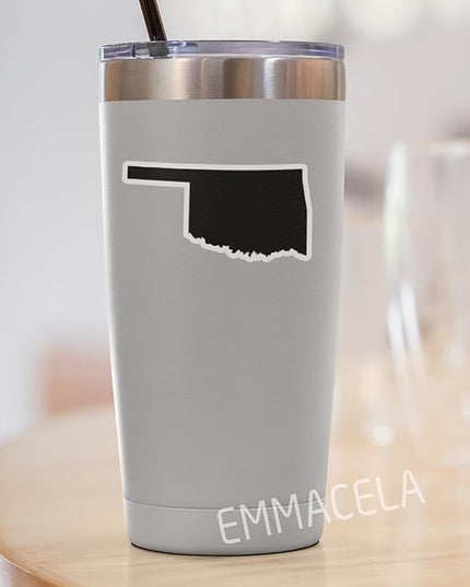 (3PCS) Oklahoma Map Stickers, US State Waterproof Vinyl Decals for Tumblers, Water Bottles, Laptops, Books, Scrapbooks, Great for Oklahoma Lovers, 3 x 1.7 Inch