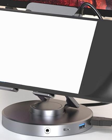 Zopsc USB C Docking Station, 11-in-1 Tablet Stand with 4K HDMI, 100W PD, Gigabit Ethernet, 4 USB Ports, Card Reader, Adjustable for Laptops, Tablets, Steam Deck and Smartphones