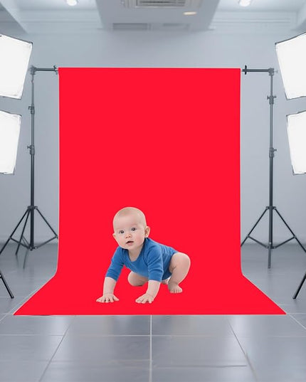 Red Photo Backdrop for Photoshoot, Red Photography Backdrop for Portraits, Fabric Background for Product Photography and Video Creation 3FTx5FT