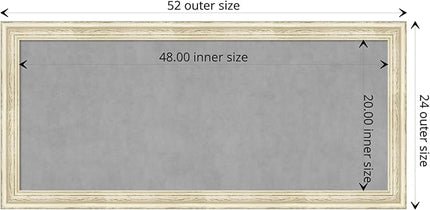 Amanti Art White Framed Magnetic Board 24x52 Oversize Vision Board for use with Magnets, 100% Metal Sheet to Display Items as Office Decor or for Home Organization in mudroom, Kitchen or Kids Room