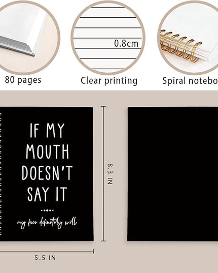 Sarcastic Spiral Notebook for Work, Funny Office Gifts for Coworkers, Funny Notebooks Journalfor Work, Office Humor Gifts, Black Hardcover Notebooks 5.5x8.3 Inch