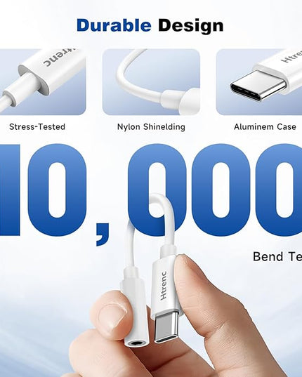 USB C to 3.5mm Headphone Jack Adapter for iPhone17/ iPhone 16/16 Pro/15/15 Pro/Pro Max/Plus, Type C Aux Audio Dongle Cable Cord Compatible with iPad, Samsung Galaxy S23/S23/S22/S21, MacBook（2 Pack）