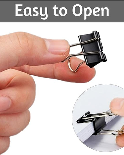 OWLKELA 140 PCS Mini Binder Clips 0.75 Inch, Metal Paper Clip Bulk, Small Black Clips for Home, School and Office Supplies