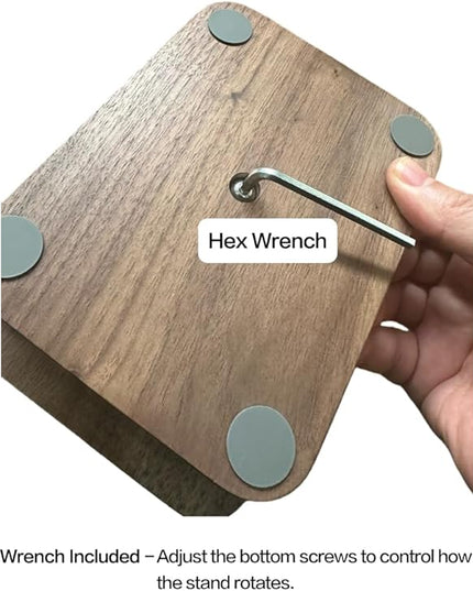 Adjustable Tablet Stand for Desk - Walnut Wood Portable Tablet Holder with Customizable Height & Angle, Sturdy Dock for iPad Pro/Air/Mini, Kindle, E-Reader, Phone & Small Laptops (Home/Office Use)